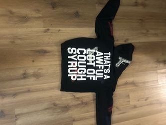 Black Graphic Hoodie Cough Syrup Print