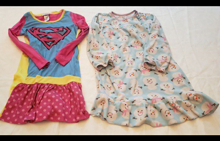2 Girls size M nightgown pajama pjs With cape
