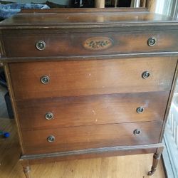 Antique 4-drawer Dresser With Beautiful Detail