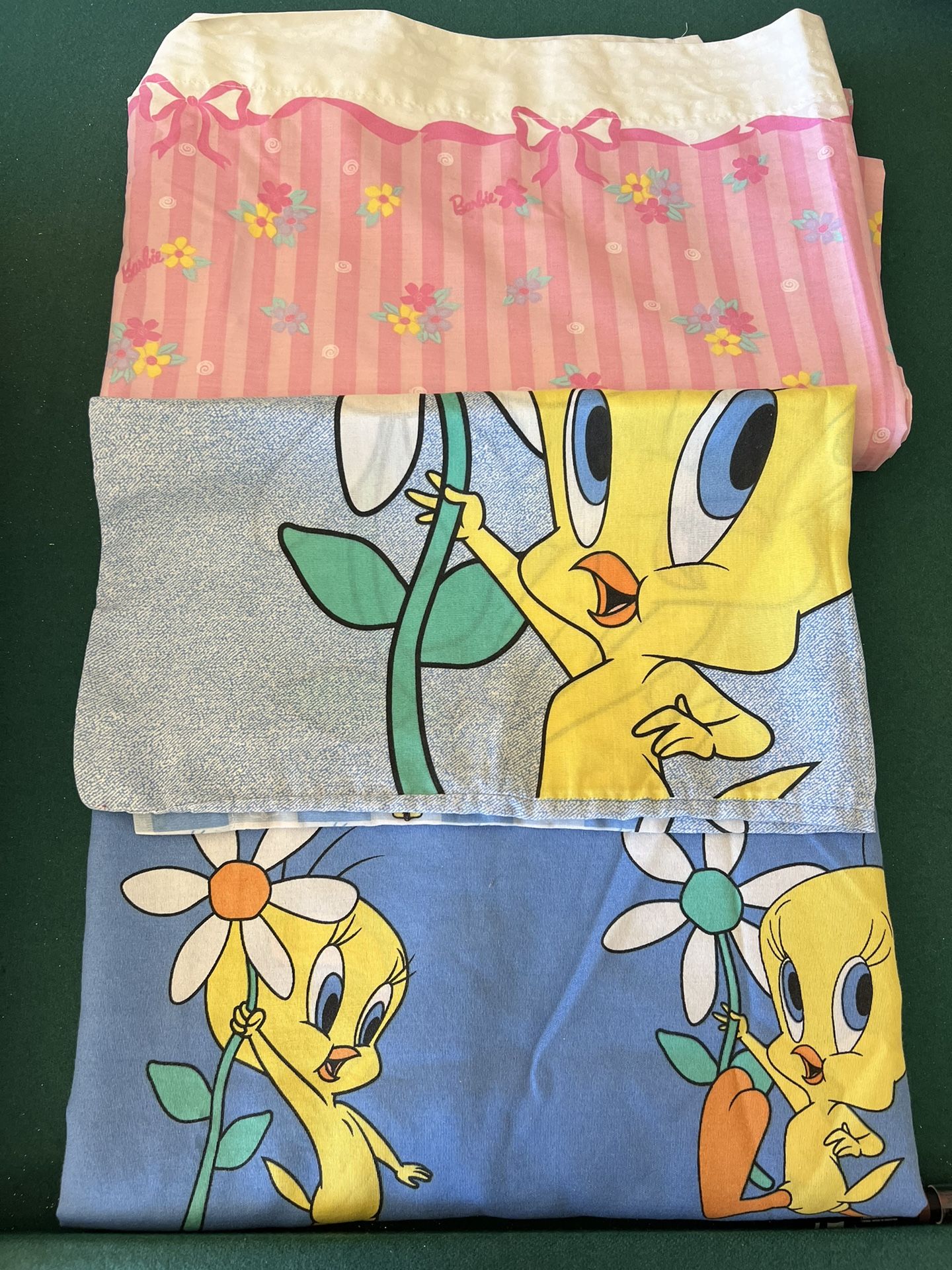 Tweety (& One Pillow Case )& Barbie Cloth