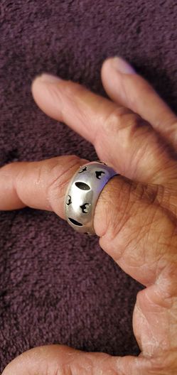Vintage 90'S Mens Womens Buffalo Modernist Shadow Box Ring 925 Silver