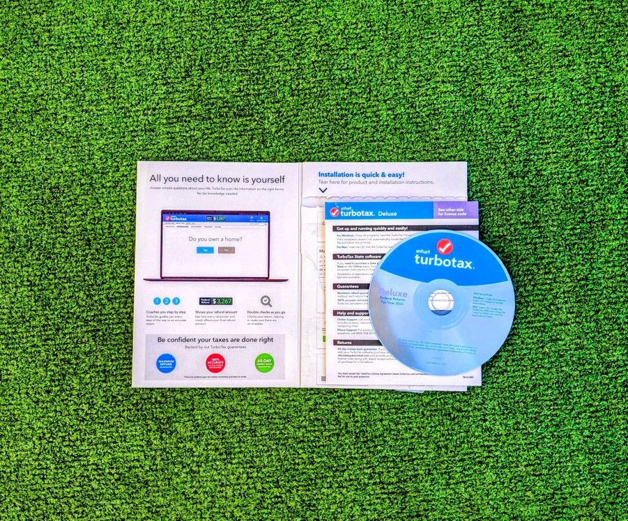 Intuit Turbotax Delux Maximize Deductions Federal Returns Tax Year 2020 Disk EUC