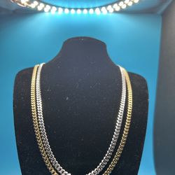 Premium Miami Cuban Chain Necklace 18k Gold Plates 7mm 20”22”24”