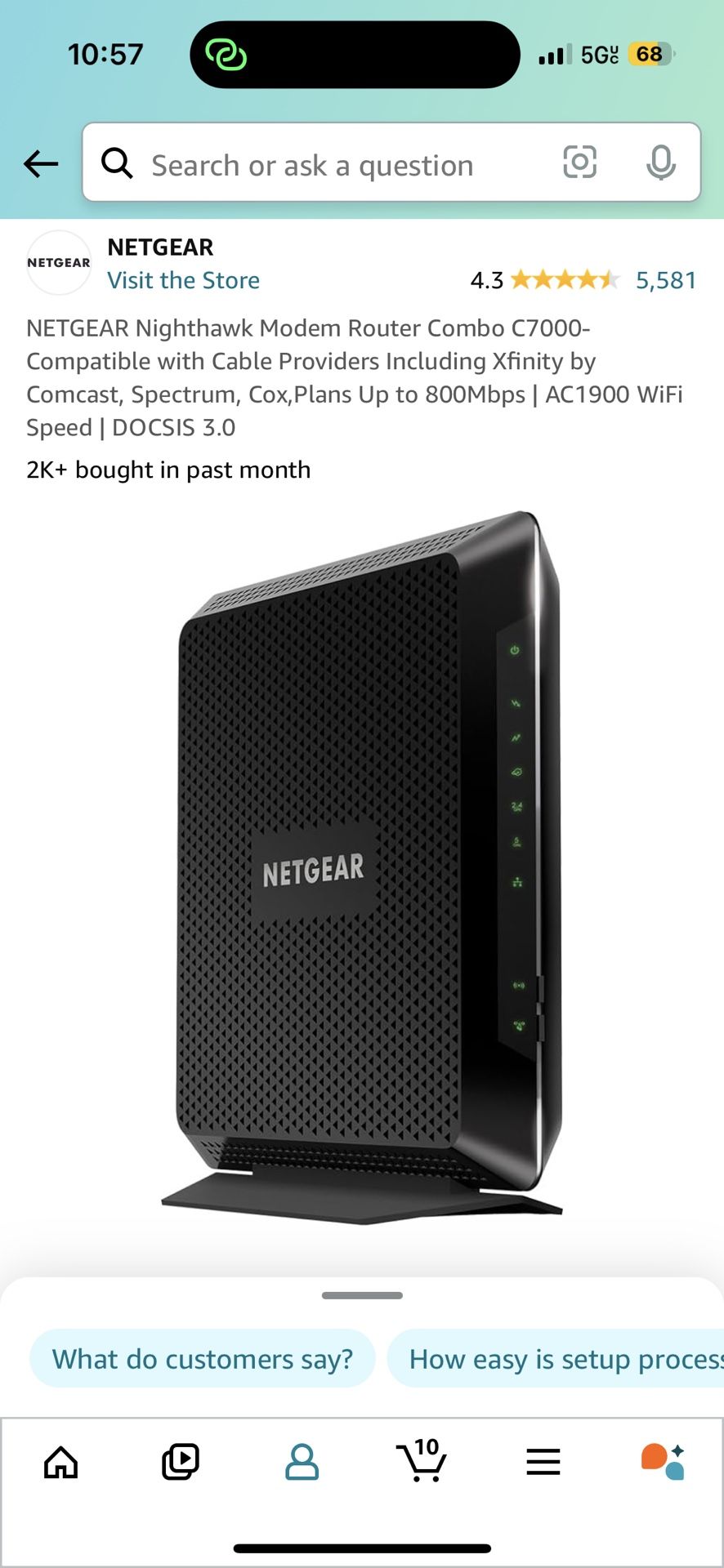 Netgear Cable Modem WiFi Router Combo