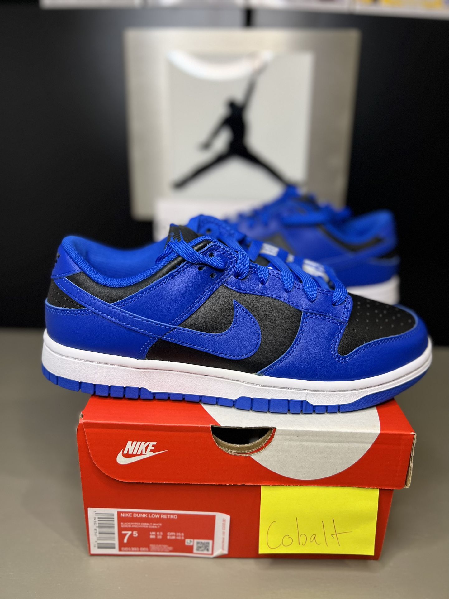 Nike Dunk Low Retro Black Hyper Cobalt (2021) Sizes Men 7y