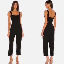 NWT Amanda Uprichard x Revolve Nia Straight Leg Black Jumpsuit  