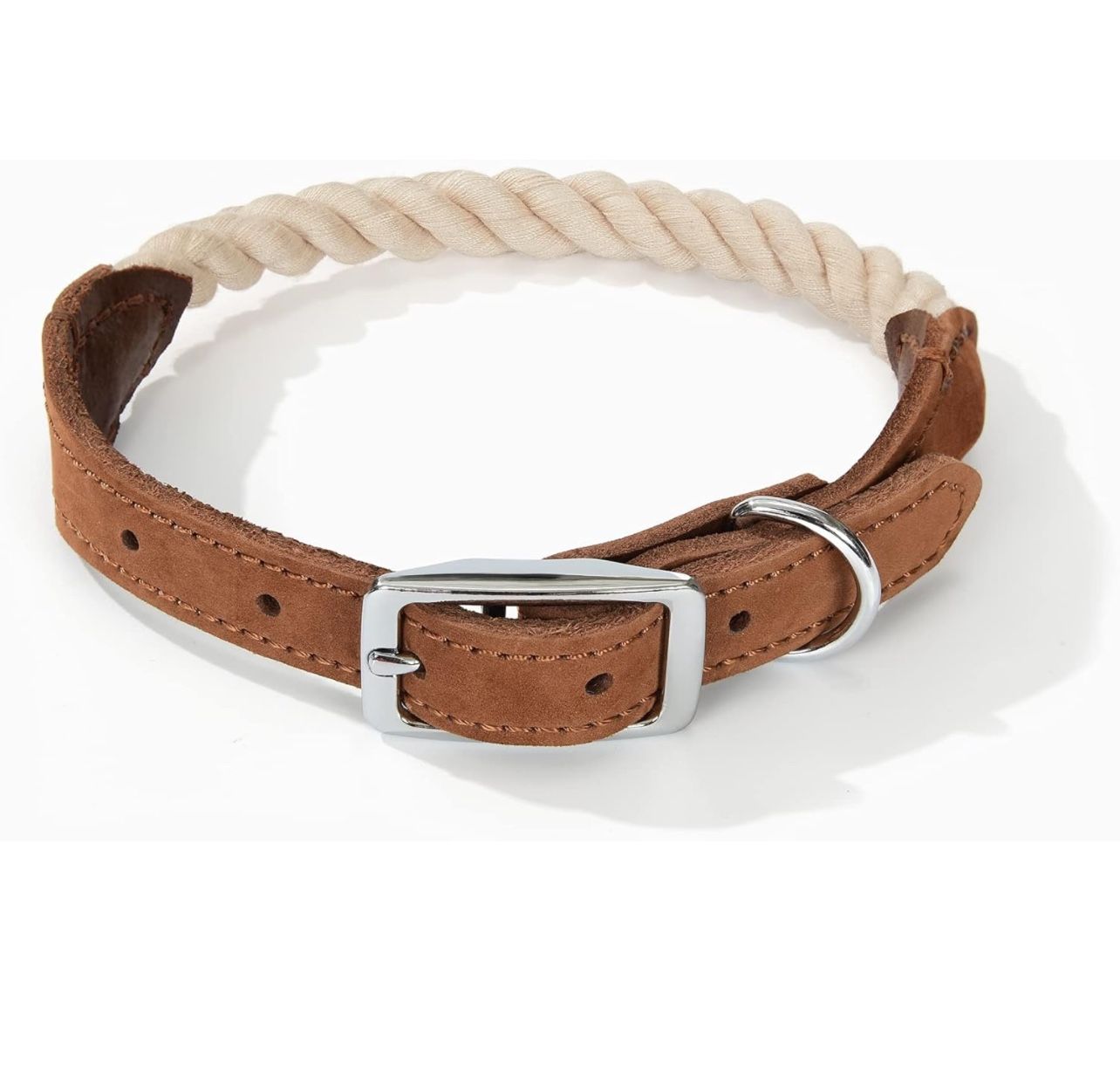 Leather And Rope Dog Collar