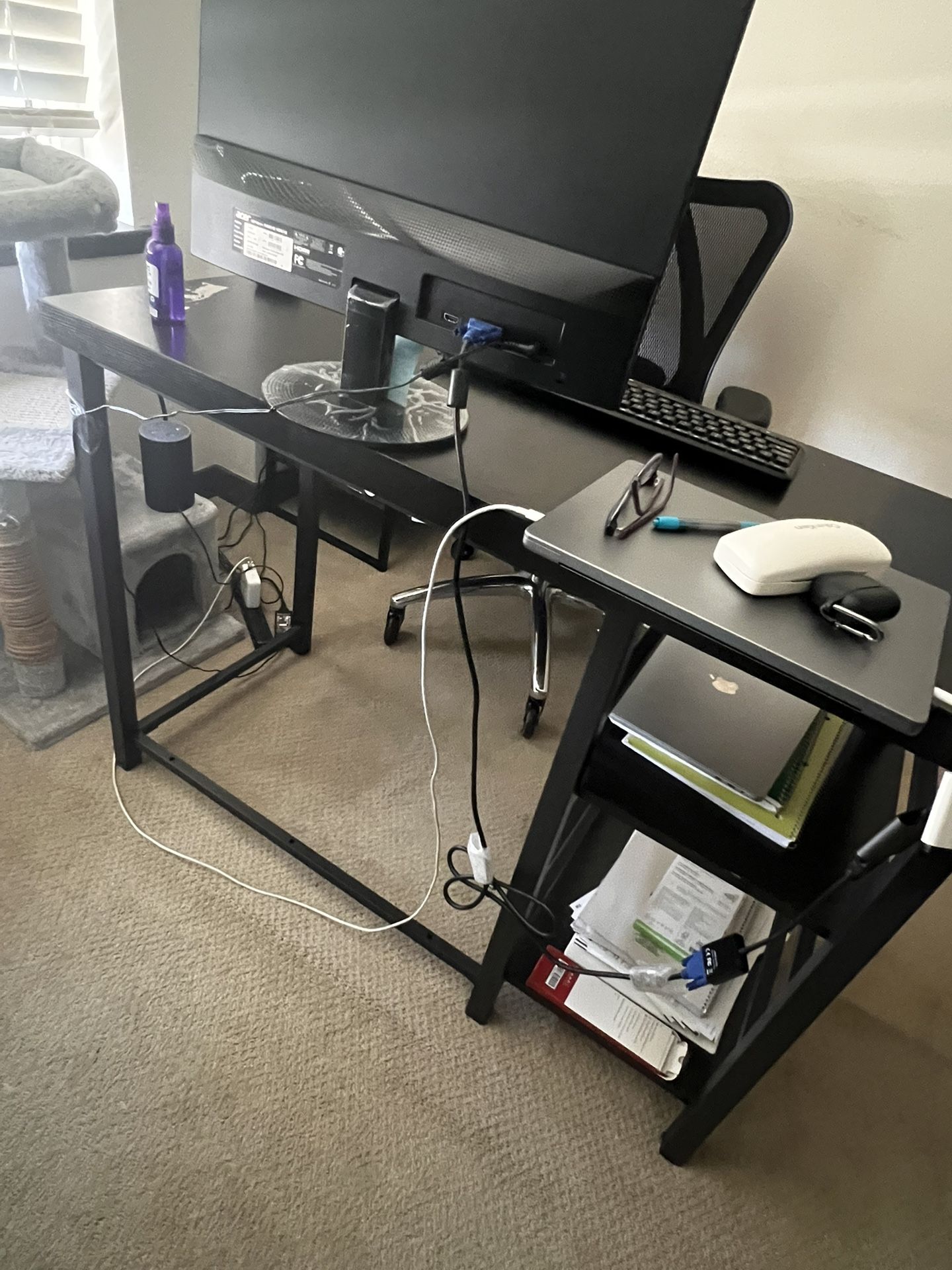 Adjustable Dorm Storage Desk Black $30 OBO