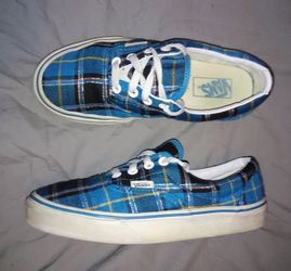 Blue plaid Vans