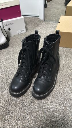 Black combat boots
