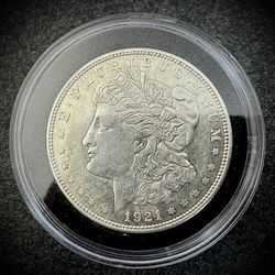 1921-D Morgan Silver Dollar, Mint State, Silver US Coin