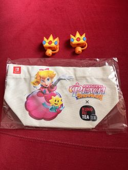 Princess Peach Showtime Collectible Tote and Straw Topper