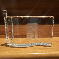 Waterford PGA tour Crystal flag Pin paperweight