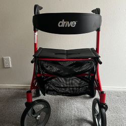 BRAND NEW - Drive Medical Nitro Euro Style Rollator Rolling Walker, Red