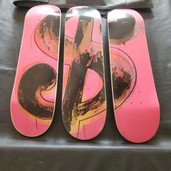 Andy Warhol Pink Dollar Sign Skateboards 