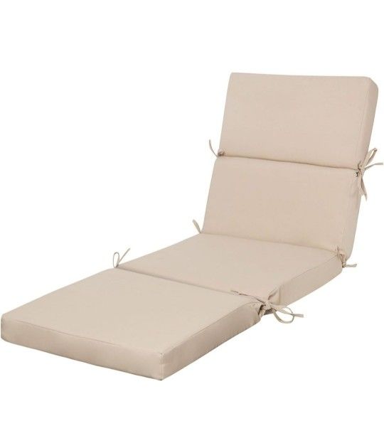 New 74 inch Outdoor Chaise Lounge Cushion, 74x22.5x3 inch Water Resistant Foldable Pool Lounge Chair Cushion