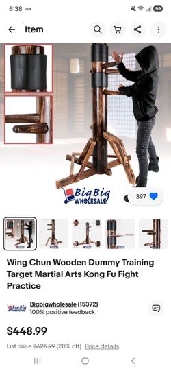 Wing Chun Wooden Dummy Kung Fu Karate Martial Art Fighting MMA Training