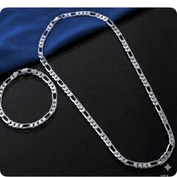 925 Sterling Silver Necklace & Bracelet 