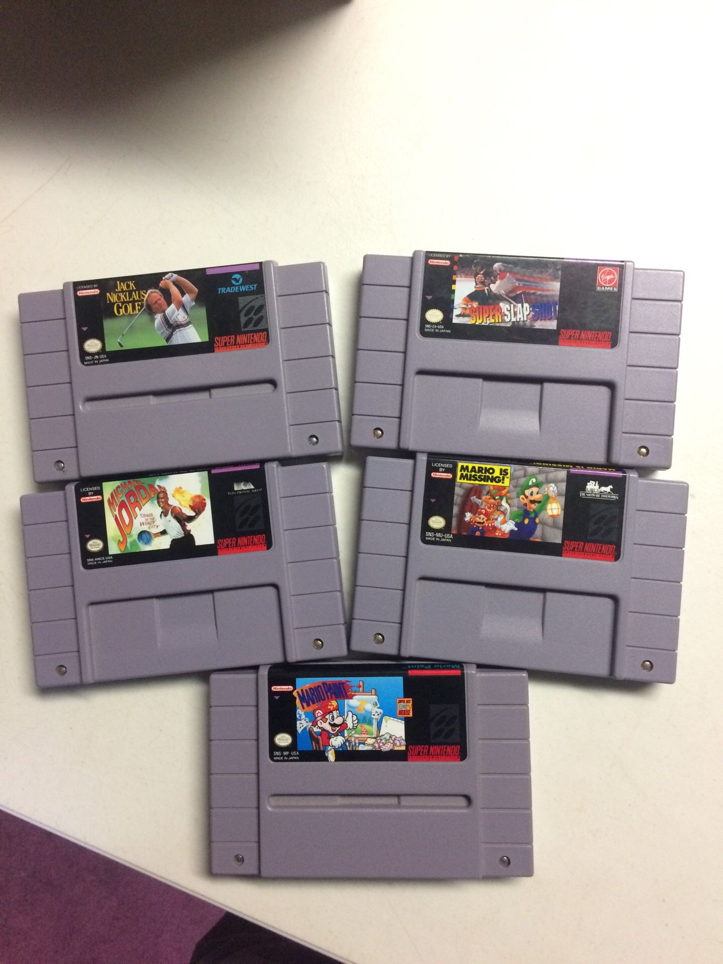 5 Super Nintendo games all one price