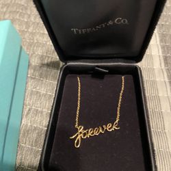 Tiffany & Co Forever Necklace Rose Gold Christmas Gift 