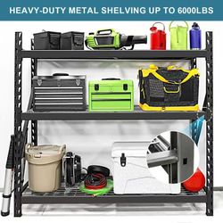 Garage Shelving Heavy Duty 72"H x 77"L, 6000LBS Capacity