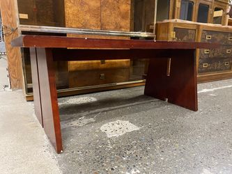 Cherry Finish Coffee Table w/ Geometric Legs
