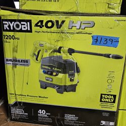 RYOBI 40V CORDLES BRUHLESS HP PRESSURE WASHER NEW 