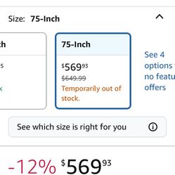 75in Samsung Smart Tv 