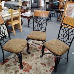 metal chairs with wood backs