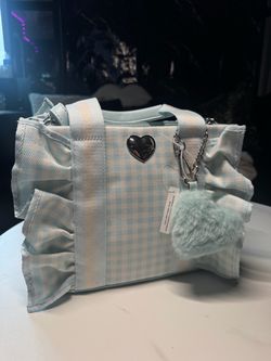 Blue plaid Betsy Johnson purse