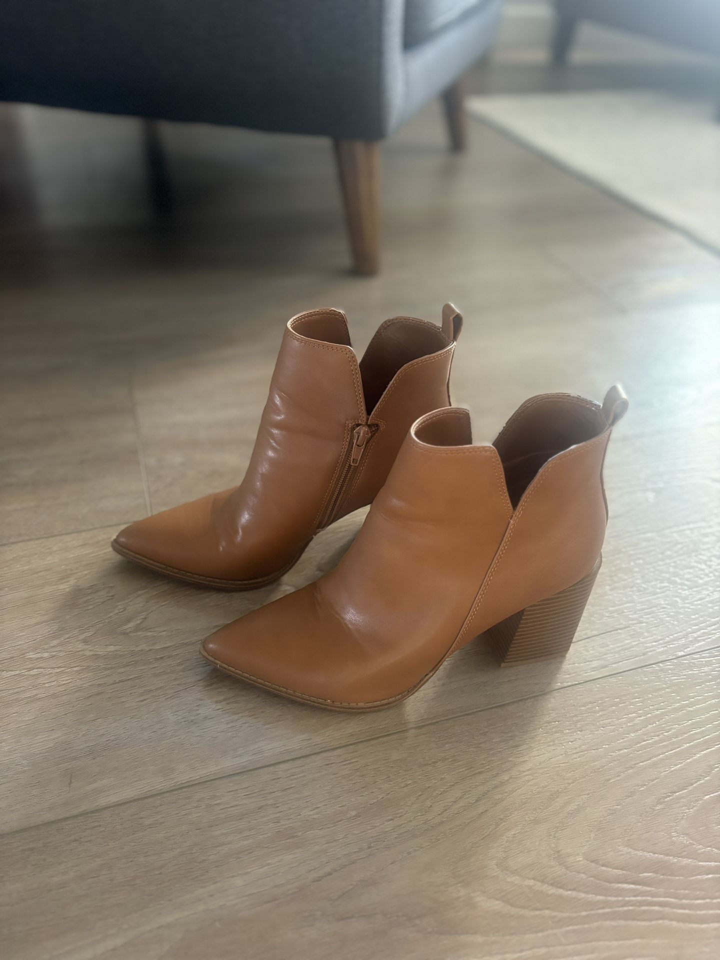 Nine West Brown Leather Heel Boots 7