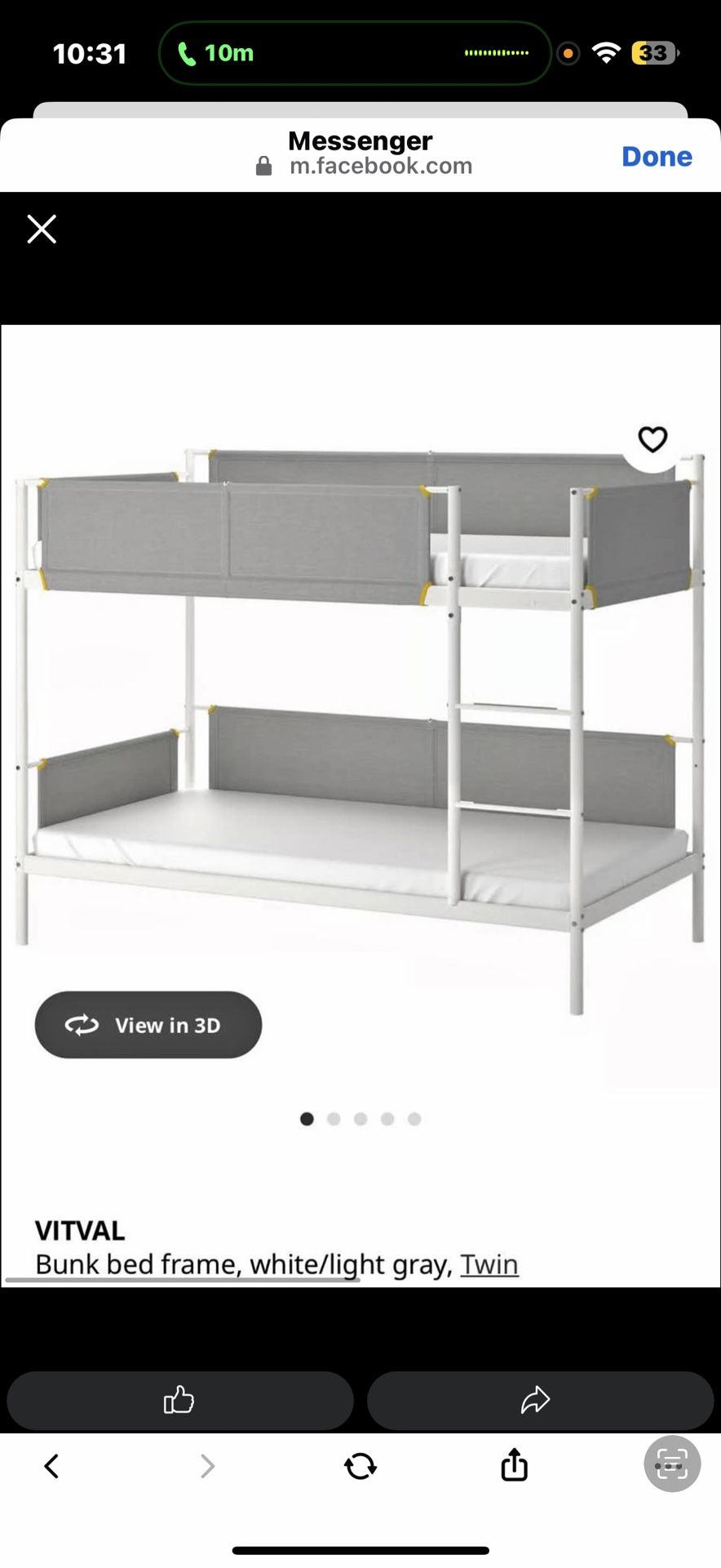 IKEA Bunk Bed /2 Twin Mattress