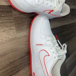  Nike Air Force 1 Low GS 'White University Red Outlined Swoosh'
