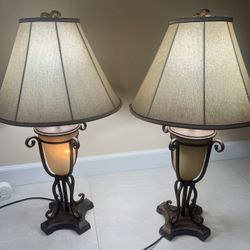 Nightstand Lamps, Pair, Old school Antique 