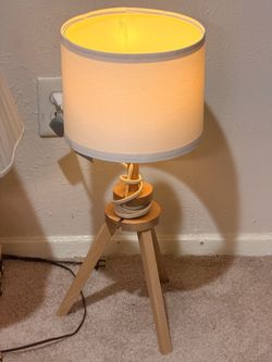 Tripod Table Lamp with Drum Shade and Alexa Compatible RGB bulb