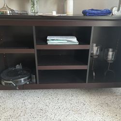 Brown Wood Sideboard Shelf Console