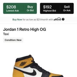 Jordan 1 High Taxi