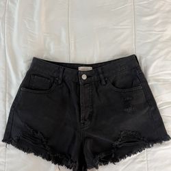Black Denim Shorts