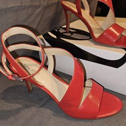 Red Ankle Strap Heels - Nine West