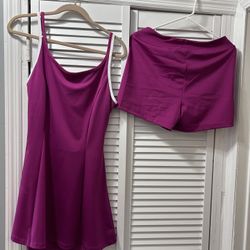 2 Piece Tennis Workout Set. Plum Color.  New No Tag 