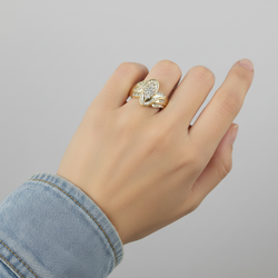 10K Yellow Gold Diamond Womens Ring - 0.29ct