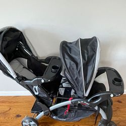 The Baby Trend Sit N' Stand Double Stroller and Car Seat 