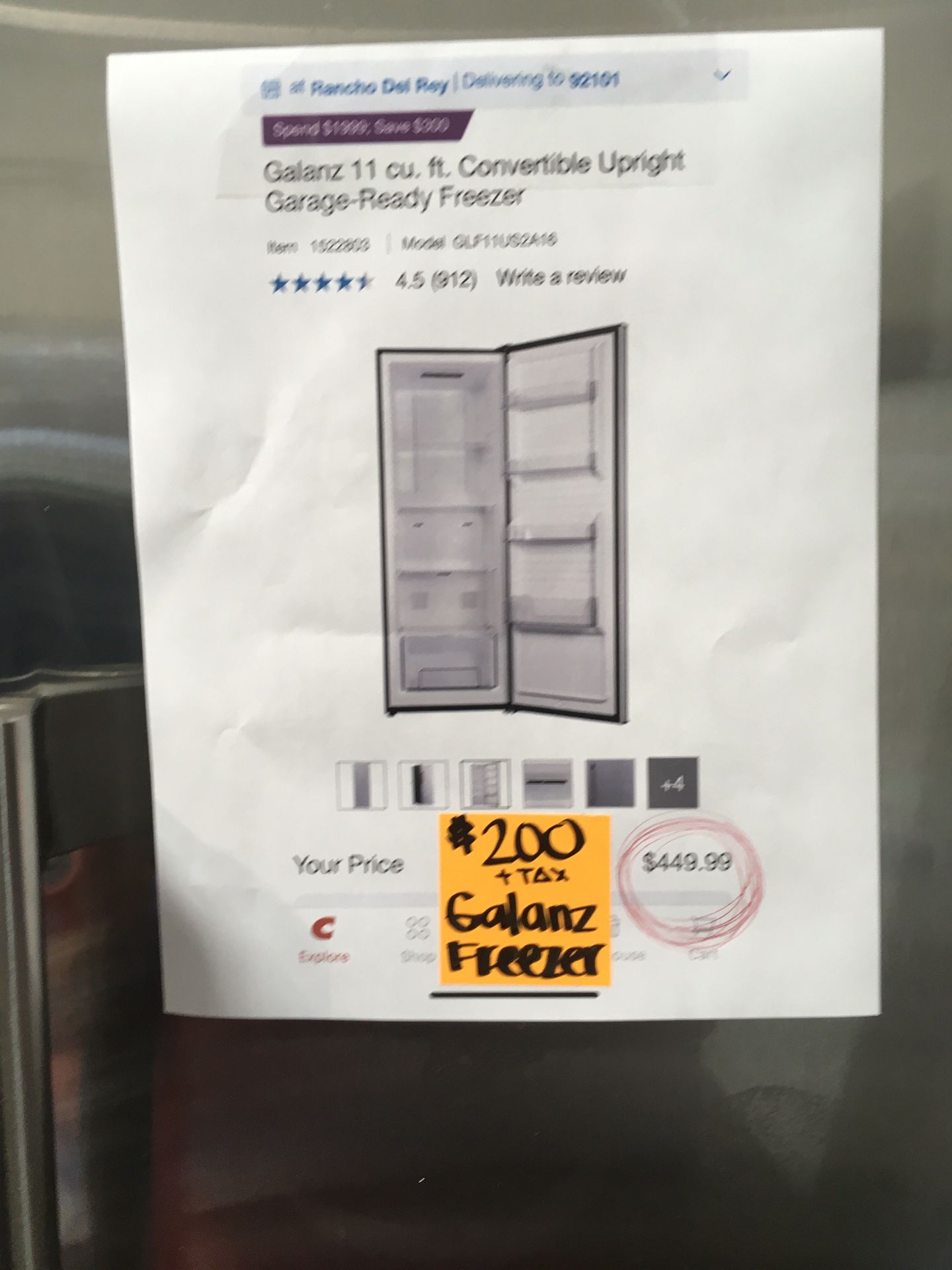 Freezer/ Refrigerator ******Pick Up Only********