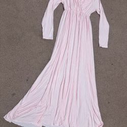 New medium light pink long stretchy dress maternity photo gown