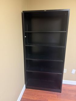 Commercial 5-Shelf Office Bookcase – Black – Excellent Condition