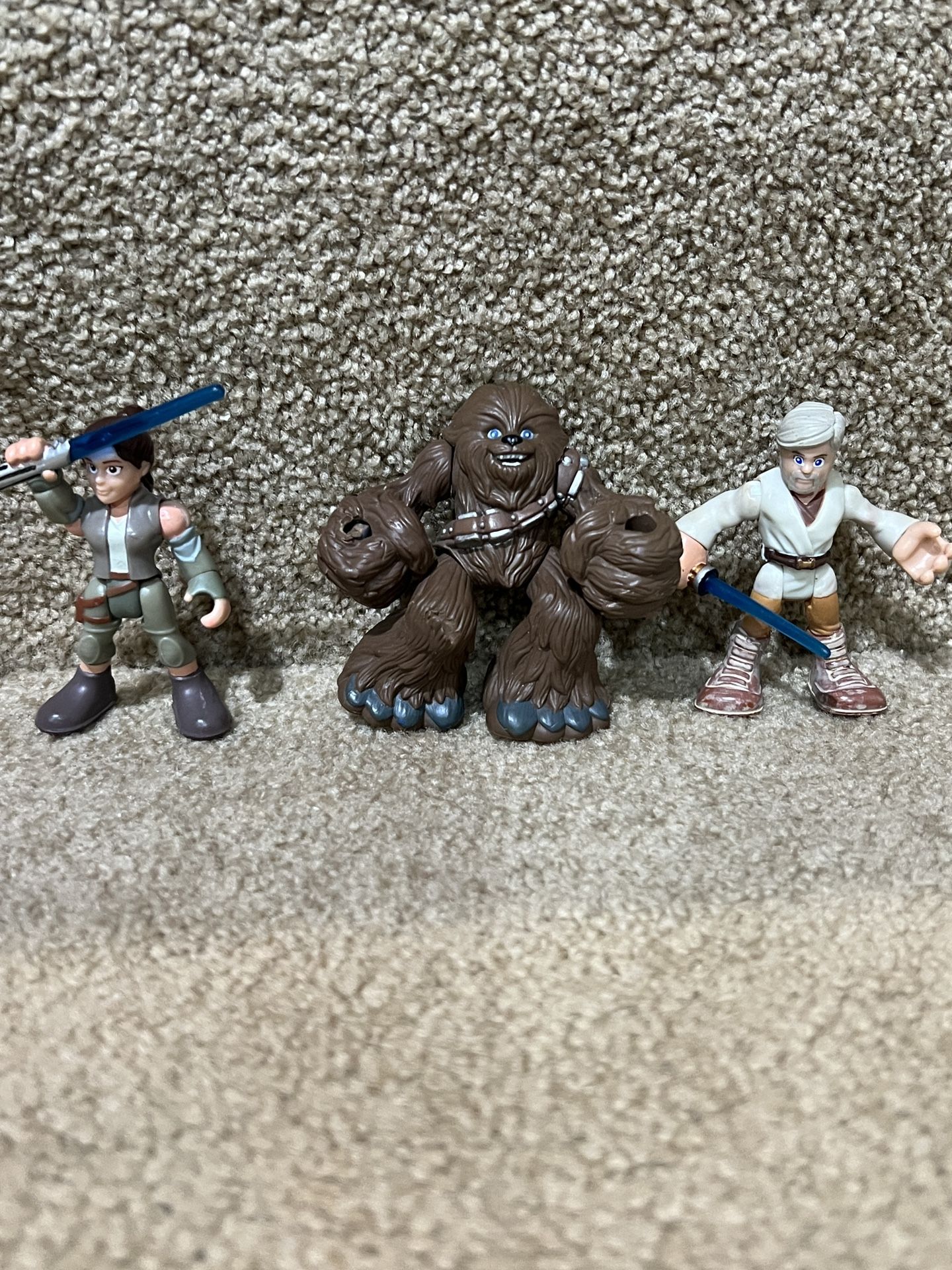 Imaginext Star Wars Galactic Heroes Figure lot of 3 Chewbacca Obi wan Rey