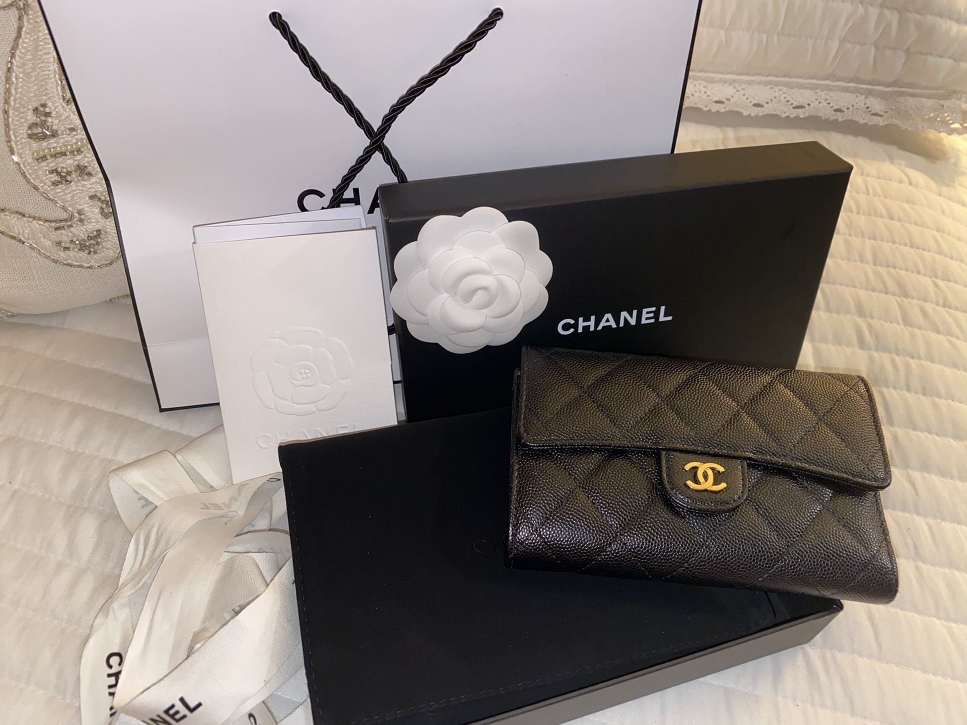 Used Chanel black wallet