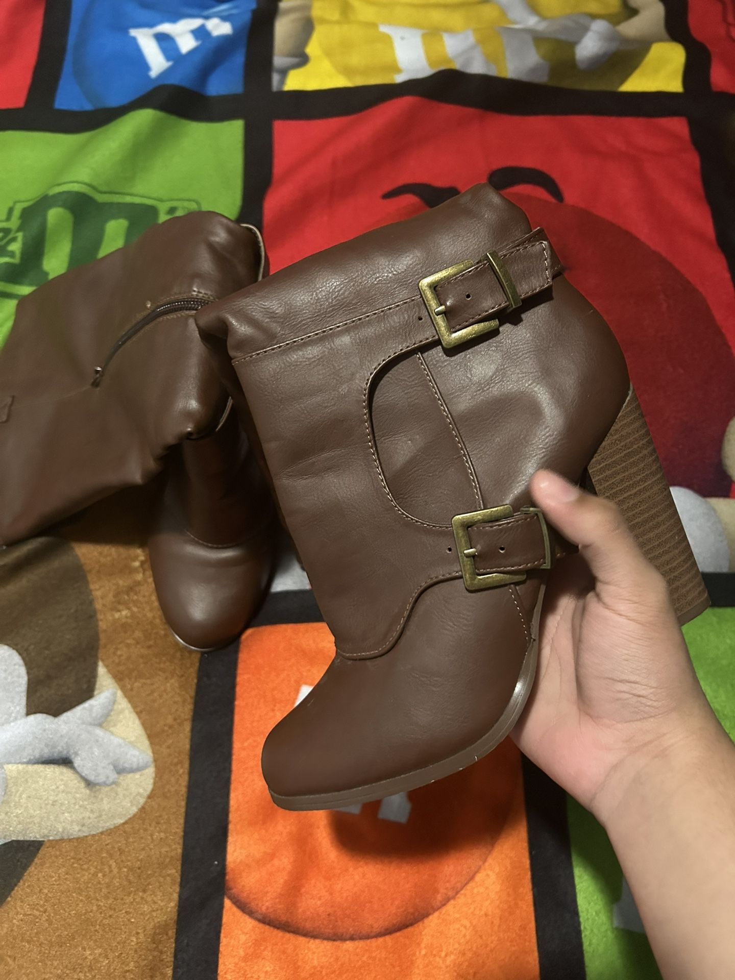 Brown Ankle Boots with Heel