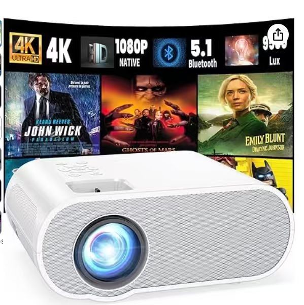 1080P Full HD Bluetooth Projector with Speaker, 9500 Lumens