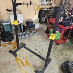 READ DESCRIPTION- adjustable height & width squat stands